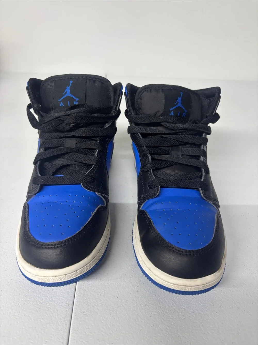 Nike Air Jordan 1 Mid - Black and Blue Size 5Y